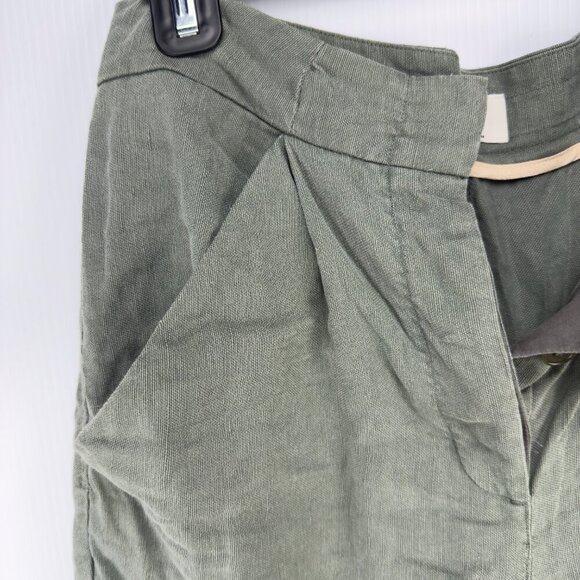 WILFRED ARITZIA Allant Linen Blend Green Pants Size 2 - Picture 6 of 8